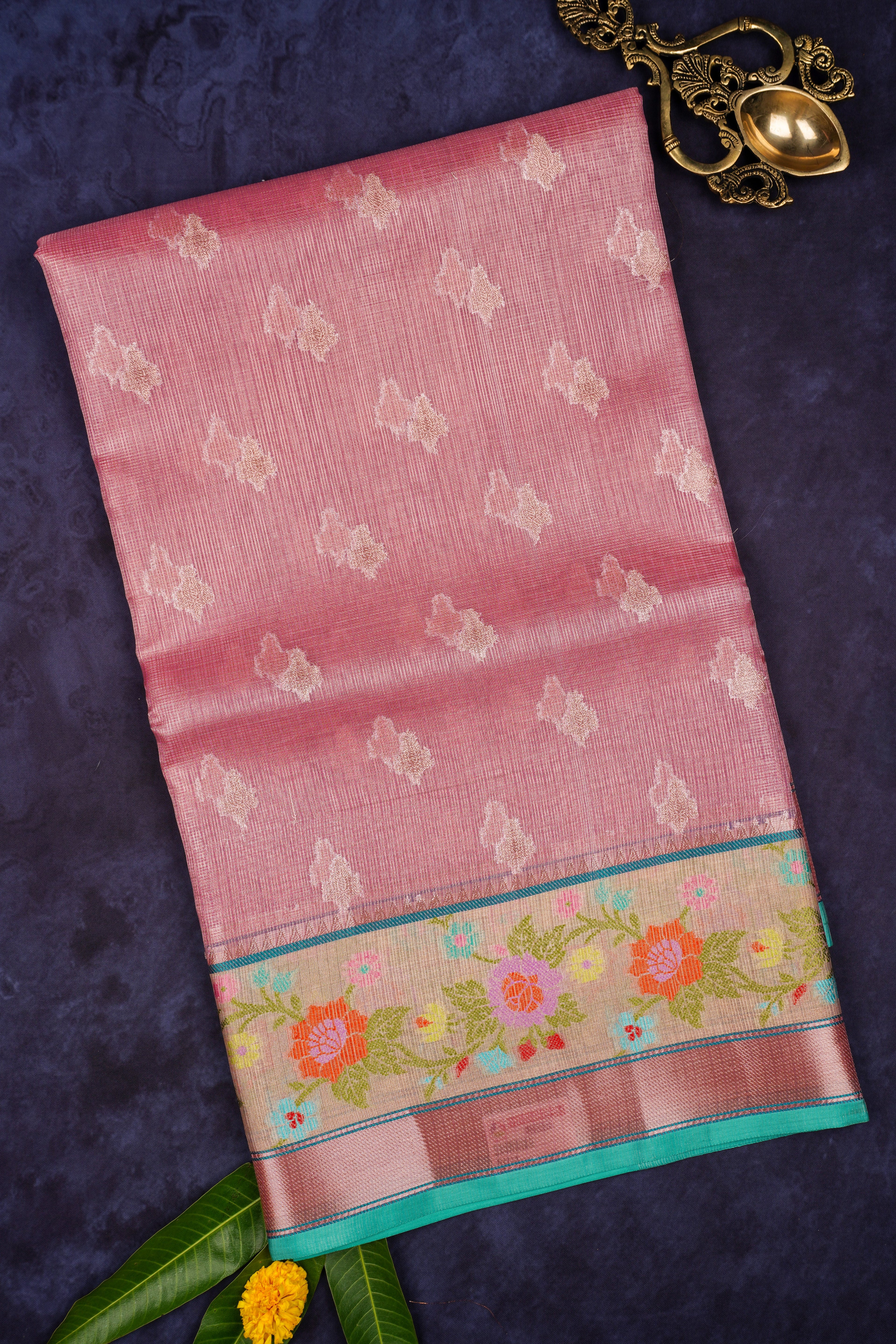 pink semi tisue kota saree