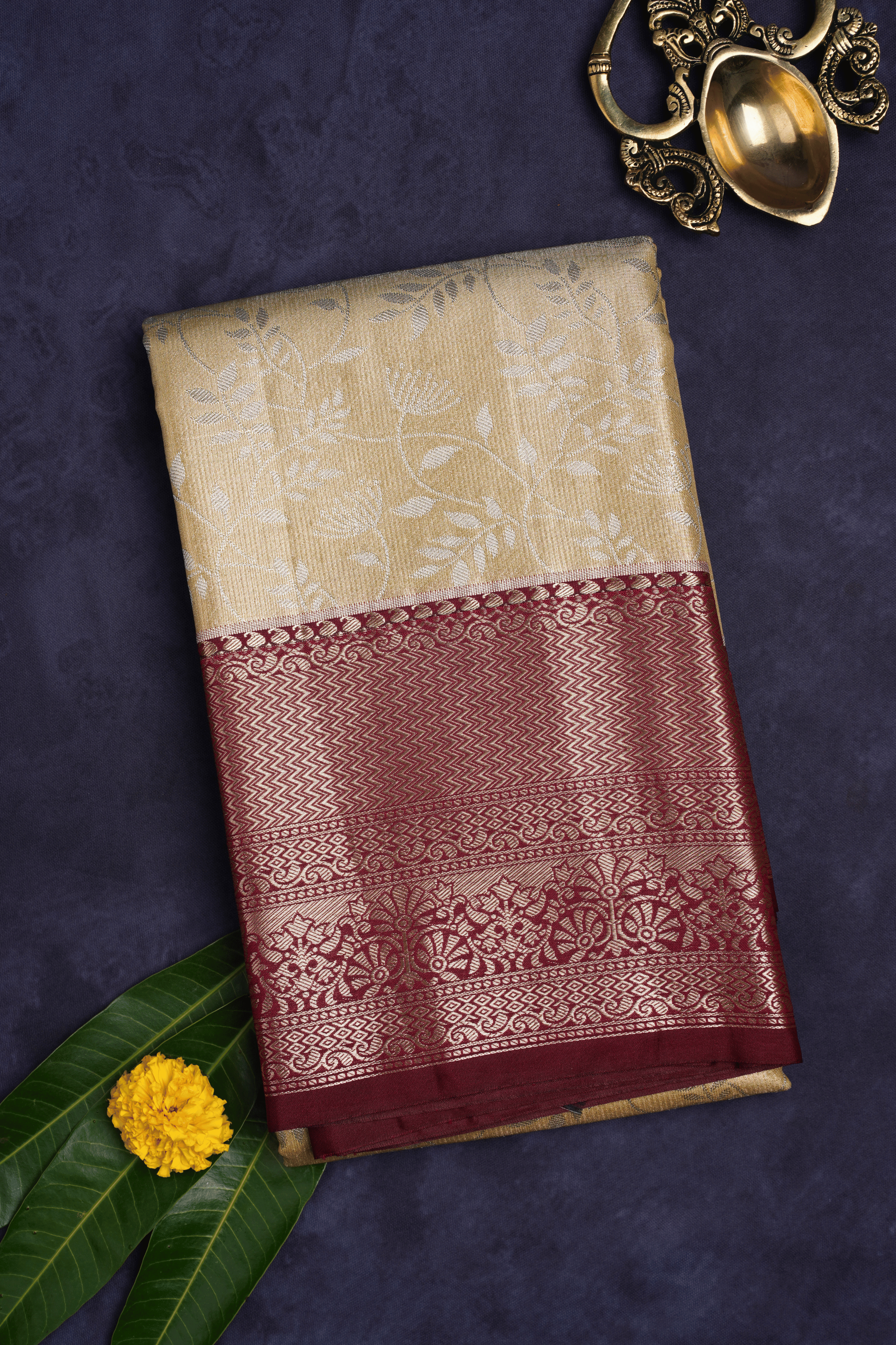 Off Whit Semi Kanchi Saree