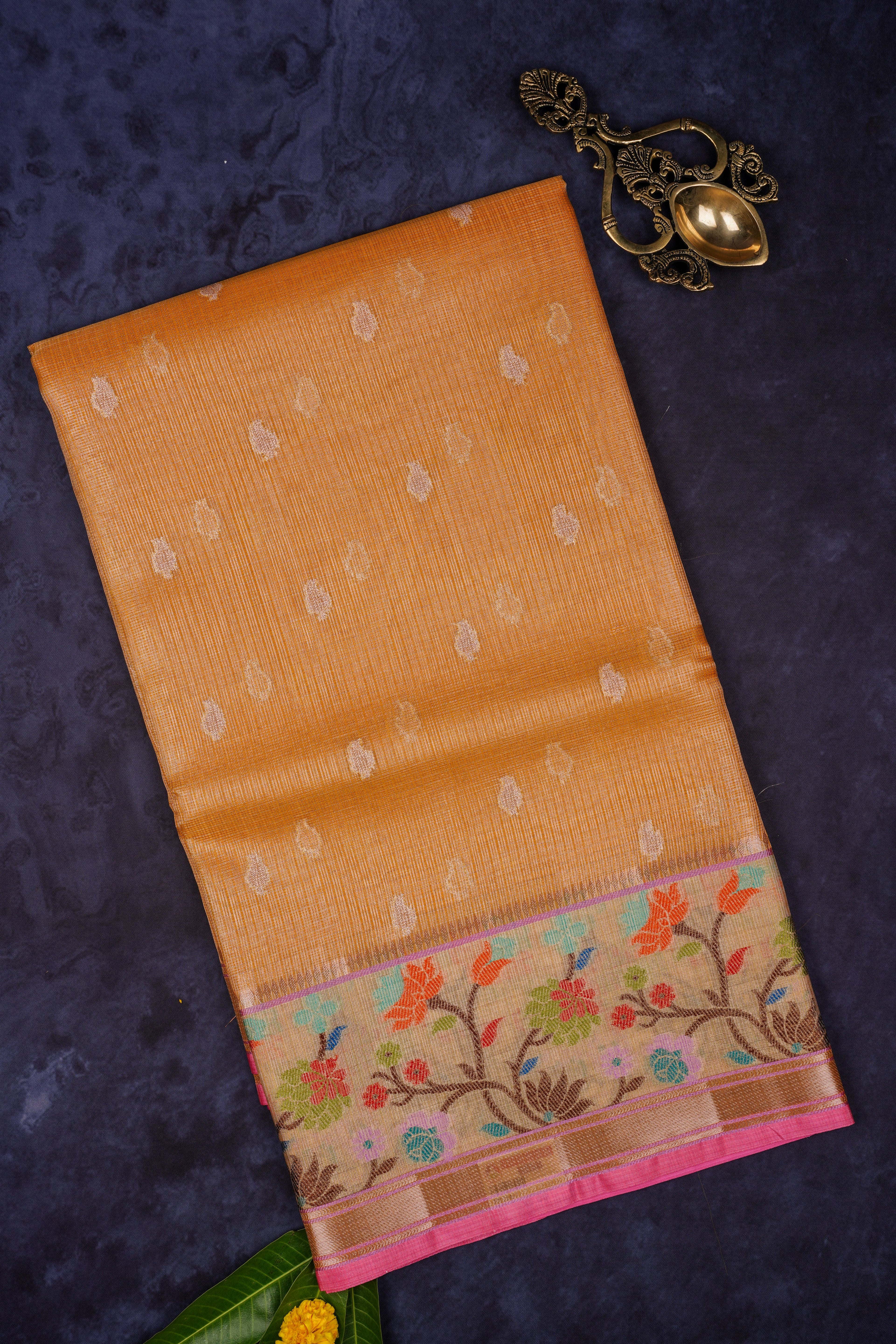 Yellow semi kota silk