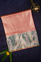 Orange Brocade semi tissue silk
