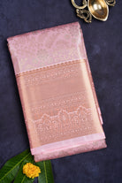 Baby pink semi kanchi saree